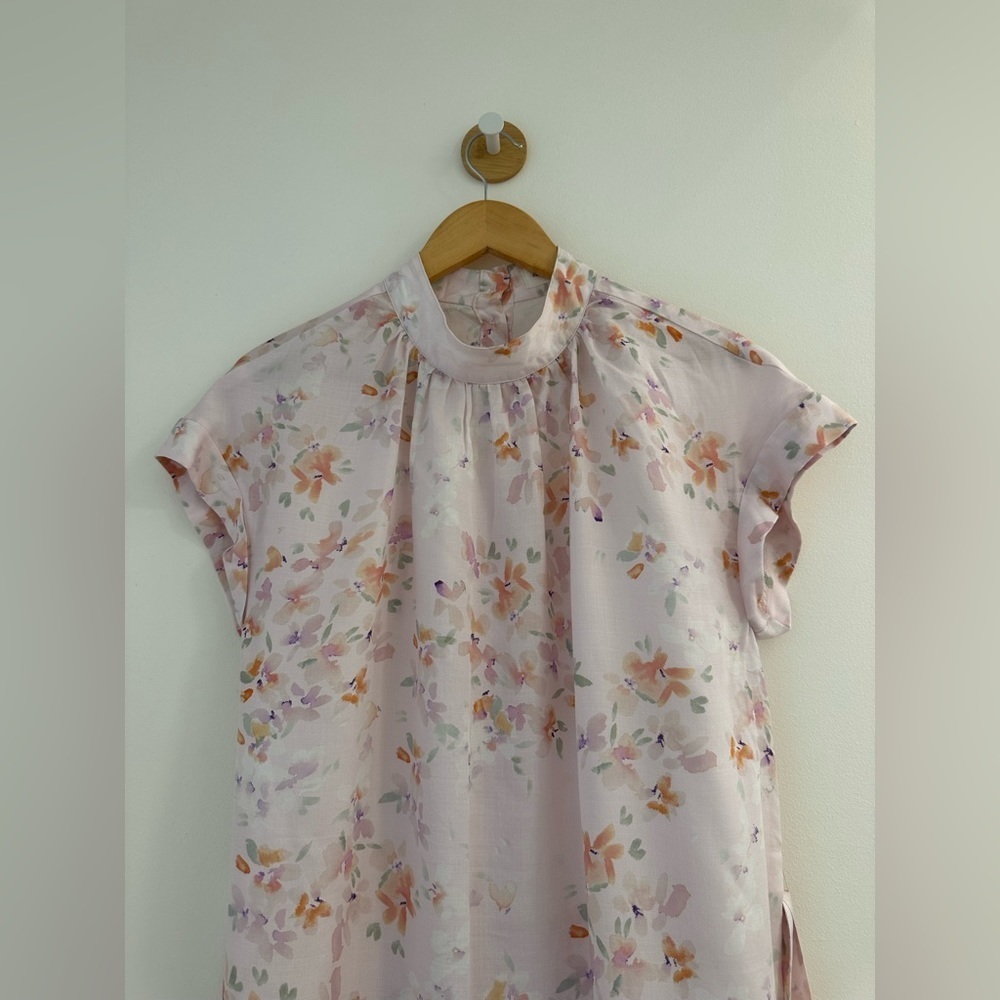 Cloth & Stone Floral Back Button Dress Size L / Pastel Pink - Picture 3 of 11